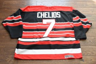 Vtg 90s Chris Chelios 7 Chicago Blackhawks Sewn Ccm Jersey Alternate Size Xxl