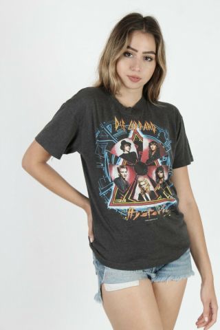 Vintage 80s Def Leppard Hysteria Concert Tour Metal Hard Rock Band Tee T Shirt 2