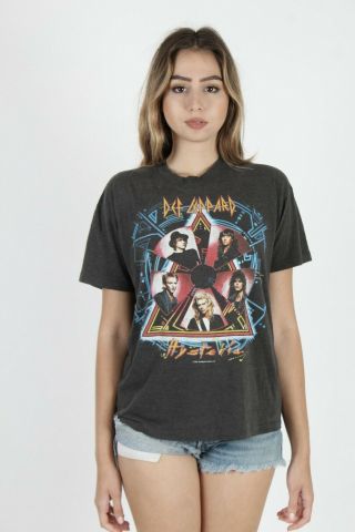 Vintage 80s Def Leppard Hysteria Concert Tour Metal Hard Rock Band Tee T Shirt 3