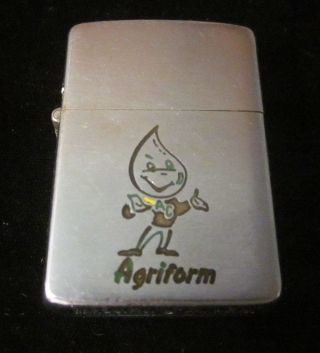 Vintage Agriform Zippo Lighter 1950 - 1957 Agriculture Advertising Rare Old