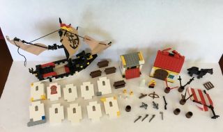 Lego 6277 Imperial Trading Post Vintage Ship & Parts With Incomplete