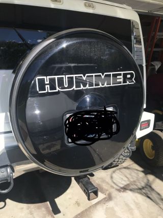 Hummer H2 Hard Spare Tire Cover Carrier Rare Chrome Metal Style
