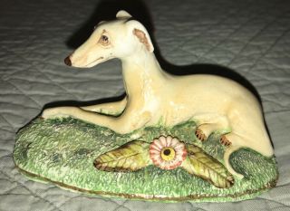 Vtg Basil Matthews Ceramic Art Greyhound Dog Signed Sculpture Figurine England