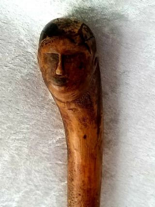 Vintage Possibly Antique African/american Walking Stick With Hand Carved Face