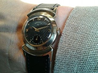Elgin American Made Vintage Black Knight Hand - Winding Gold - Filled Watch