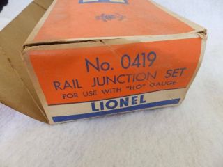 Vintage Lionel Ho 0419 Rail Junction Set W/original Box Plasticville