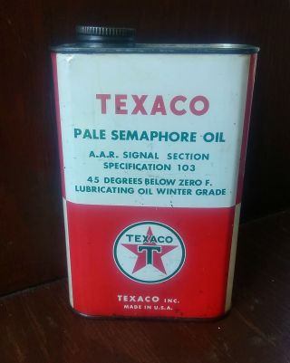 Vintage Texaco Tin Can Semaphore Oil Railroad Signal Light Lubrication