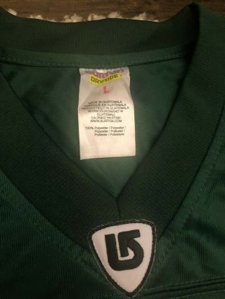 Rare Burton Snowboard Dryride Football Jersey Shirt Lg Greenbay Packers Vintage 5