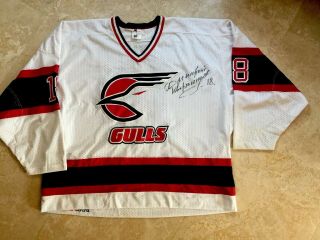 ❤️vtg (autographed) Kvartalnov San Diego Gulls Hockey Jersey S.  L Authentic Msport
