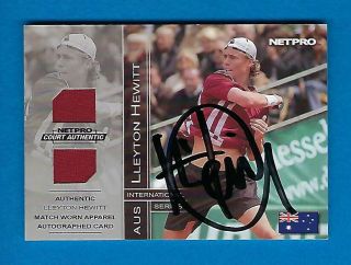 2003 Netpro Court Authentics Lleyton Hewitt Auto Jersey Rc 77/100 Rare