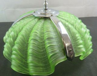 10 Art Deco Glass Lampshade Green Vintage Some Fittings