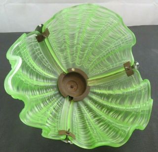 10 Art Deco Glass Lampshade Green Vintage Some Fittings 4