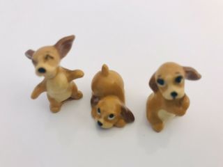 THREE VINTAGE 1950 ' S MINIATURE HAGEN RENAKER DISNEY LADY AND THE TRAMP PUPPIES 3