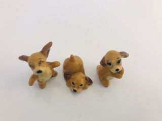 THREE VINTAGE 1950 ' S MINIATURE HAGEN RENAKER DISNEY LADY AND THE TRAMP PUPPIES 4