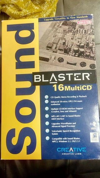 Vintage Creative Labs Sound Blaster - 16 Multicd (sb - 1759) Package