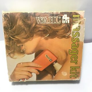Vtg Wahl Massager Kit 4 In 1 1970s 4180 Facial Body Scalp Foot Box
