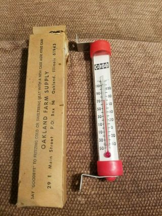 Case Thermometer Sign Vintage Old Tractor Gas Oil Farm Equipment 1960s