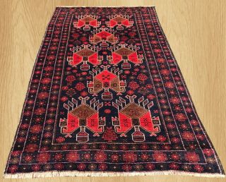 Authentic Hand Knotted Vintage Afghan Adras Khan Balouch Wool Area Rug 6 X 4 Ft