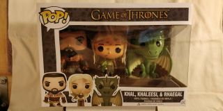 Funko Pop Game Of Thrones Khal Drogo,  Khaleesi / Daenerys,  Rhaegal Set Rare