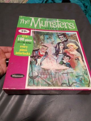 Vintage 1960’s The Munsters Jigsaw Puzzle Monster Horror Vg Complete 1965