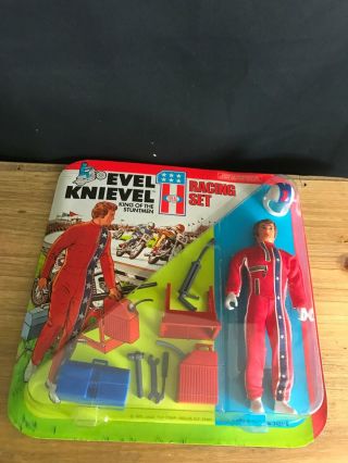 Rare Vintage 1975 Evel Knievel Stuntmen Racing Set Toy Figure Ideal Mib Nib