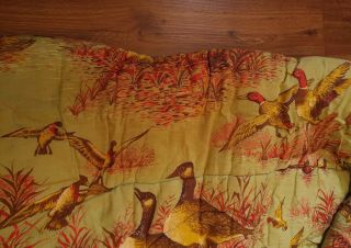 Vintage Coleman Flannel Sleeping Bag Green Tent Ducks Camping Blanket Cover 3