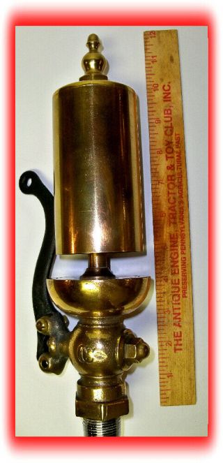 Rare Antique ' CC ' Brass Steam Whistle R.  T.  Crane CO Chicago IL 6