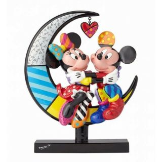 Mickey & Minnie On The Moon Statue By Romero Britto Limited Disney Enesco Rare