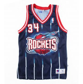 Vintage Stitched Champion Houston Rockets Jersey Shirt Olujawon Nba Authentic 40