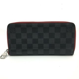 Rare Louis Vuitton Damier Graphite Red Cartera Zippy Vertical Wallet Vip 1/1