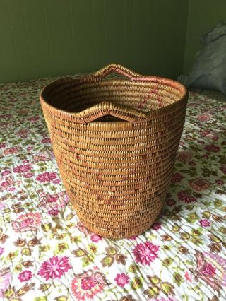 Vintage 12 " Handmade Woven Native American Indian Basket