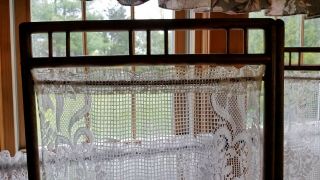 3 Panel Folding Privacy Country Antique Vintage Wood Room Screen Divider lace 5
