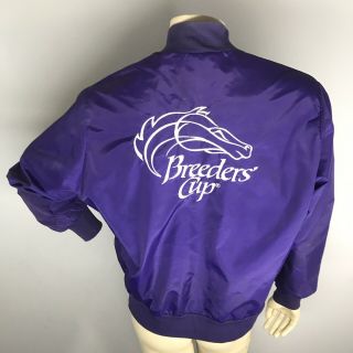 Breeders Cup Vtg Satin Jacket Black Horse Racing Sz Xl 1989 Rare Gulf Stream