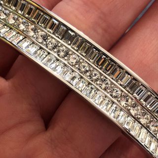 Nolan Miller RHINESTONE BRACELET signed jewelry silver tone vtg clear cuff 5