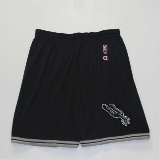 Vintage San Antonio Spurs Champion Nba Basketball Shorts Size 40 - 42 Xl Black