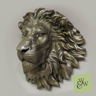 Large Lion Head Wall Mounted Bust Antique Bronzed Art Sculpture Feature Display 2