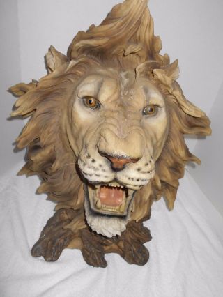 Rare Vintage Collectible Unique Lion Head Bust Sculpture