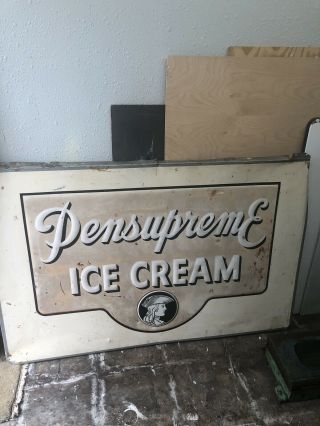 Vintage Pensupreme Ice Cream Porcelain Sign