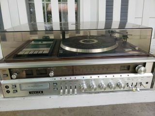 Awesome Vintage Zenith Is4081 Integrated Stereo Receiver Turntable 8 Track Cass