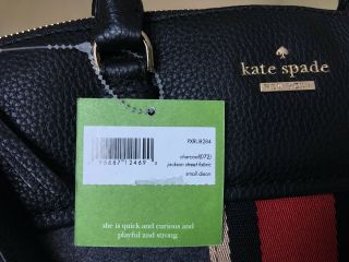 NWT Kate Spade Small Dixon Jackson Street Leather/fabric Charcoal Handbag RARE 5