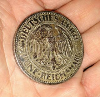 Vintage Weimar Germany Silver 1928a 5 Reichsmark Coin
