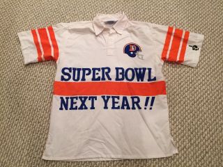 Vintage Denver Broncos Cliff Engle Shirt S Small Bowl Next Year Nfl