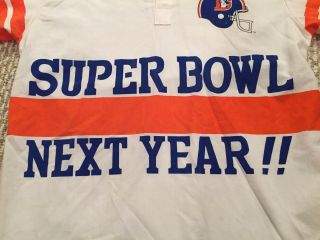 Vintage Denver Broncos Cliff Engle Shirt S Small Bowl Next Year NFL 2