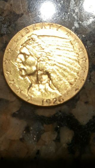 Look 1926 $2 1/2 Indian Head Gold Coin Quarter Eagle Rare Coin