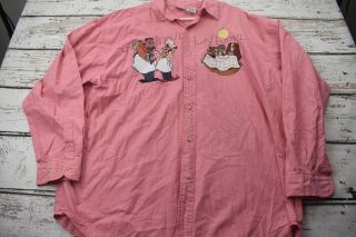 Vintage Disney Store Embroidered Lady And The Tramps L/s Shirt Size Xl