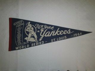 Vintage 1964 World Series York Yankees American League Champs Felt Pennant
