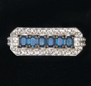 Vtg Dolce & Gabbana Signed Art Deco Crystal Bar Pin Brooch Made In Italy