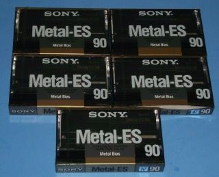 5 Vintage Sony Metal - Es 90 Metal Audio Cassette Tapes 1980s? Nos Japan