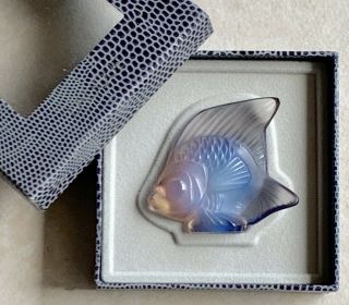 VINTAGE LALIQUE CRYSTAL POISSON OPALESCENT LUSTER LUSTRE FISH 2