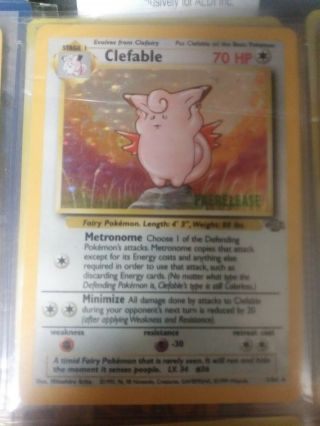 Extremely Rare Pokemon Prerelease Clefable 1/64 Jungle Holo Promo Hurry